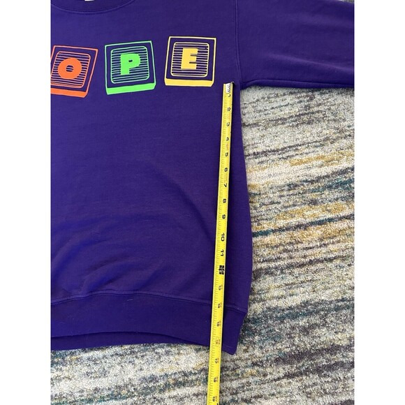 Gildan VTG Crewneck Graphic Sweatshirt Adult Small Purple Neon Lettering DOPE - Picture 8 of 10